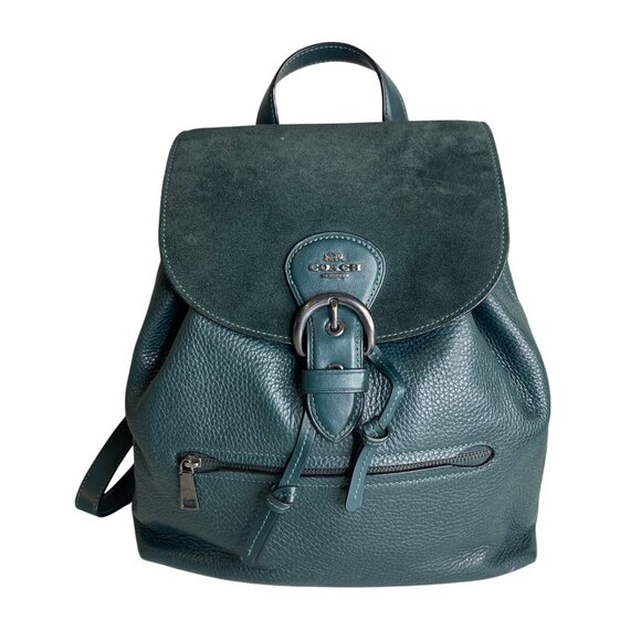 Coach Kleo Backpack Forest Green Leather Suede C7253 - Picture 1 of 10